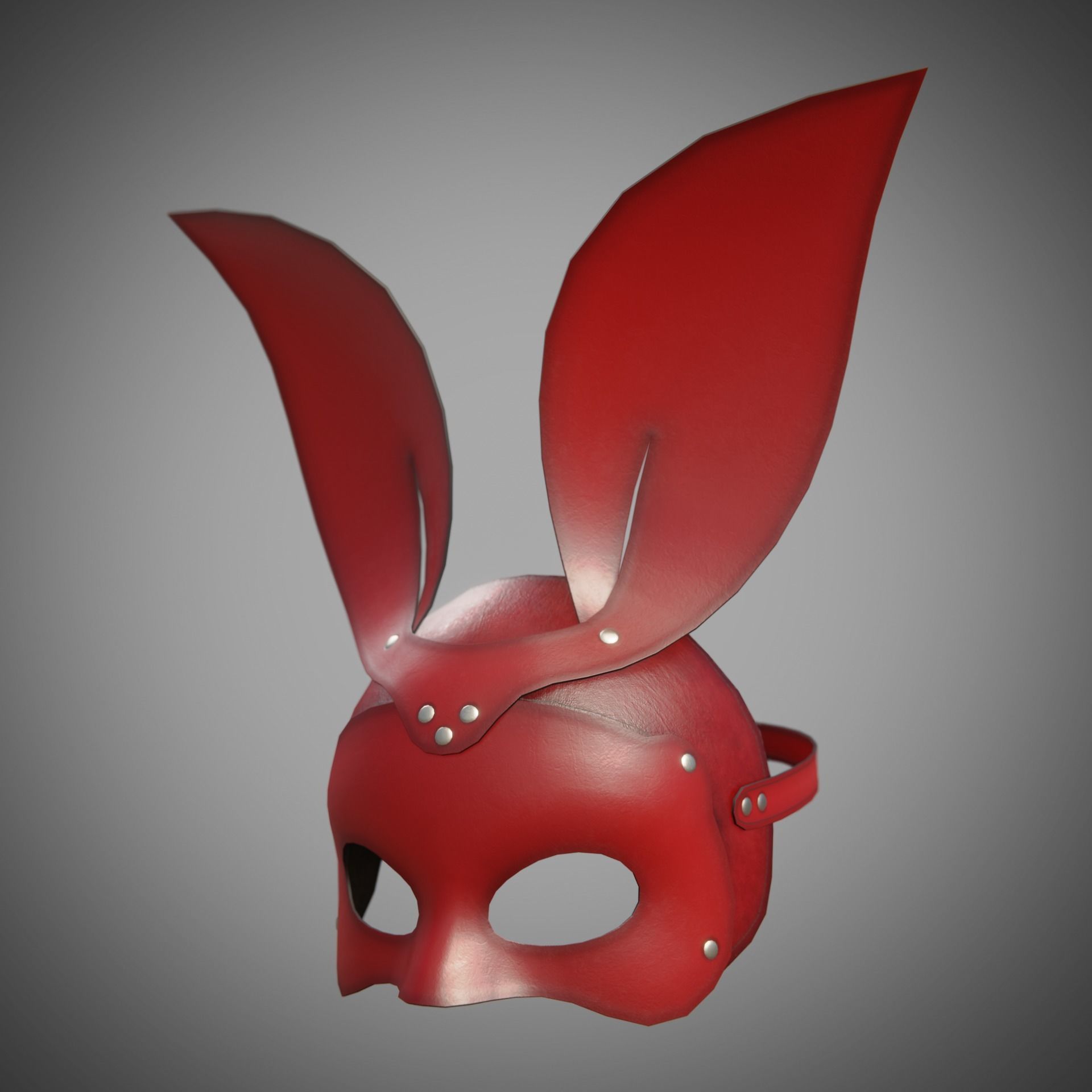 Bunny rabbit leather face mask multicolor set Low-poly 3D model_18