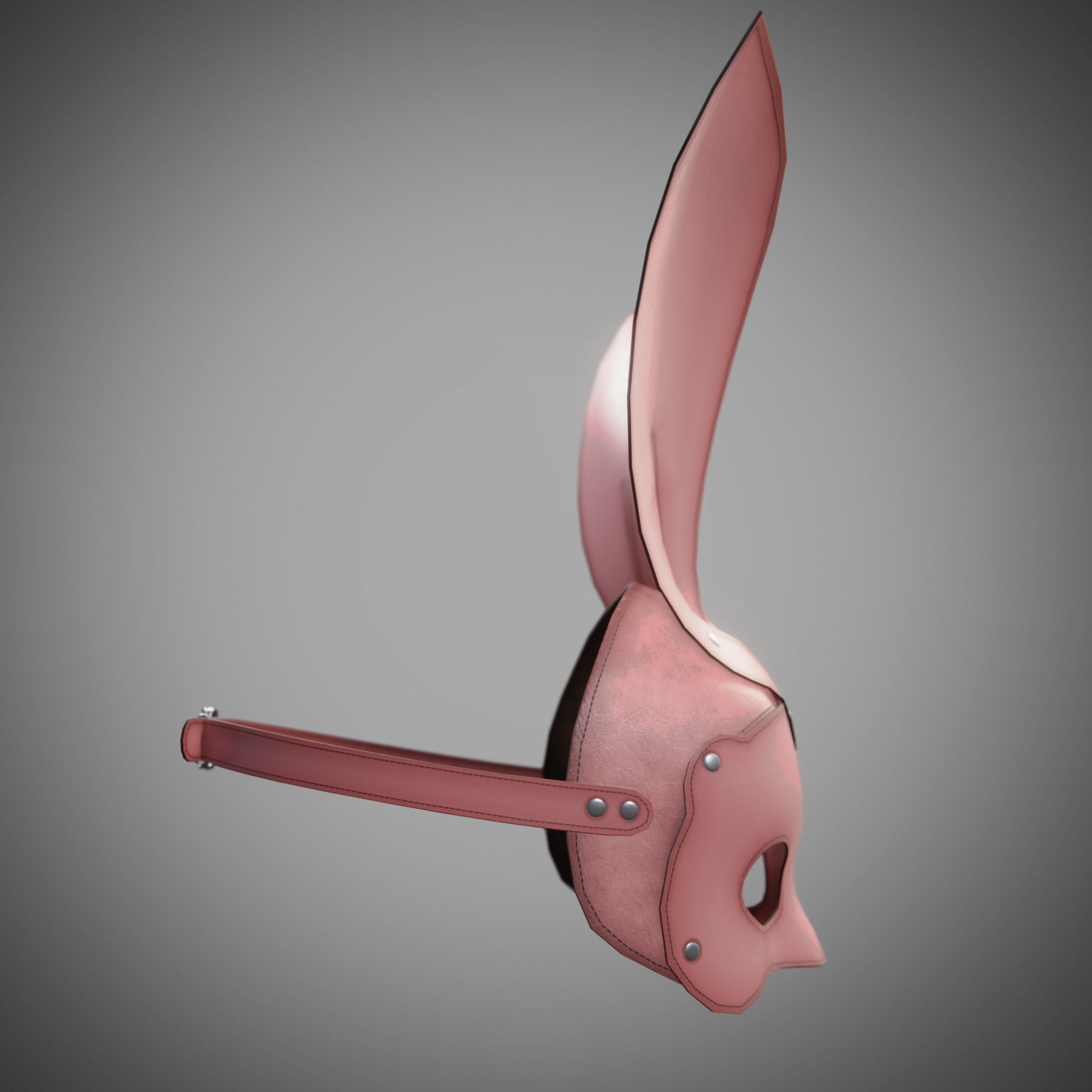 Bunny rabbit leather face mask multicolor set Low-poly 3D model_9