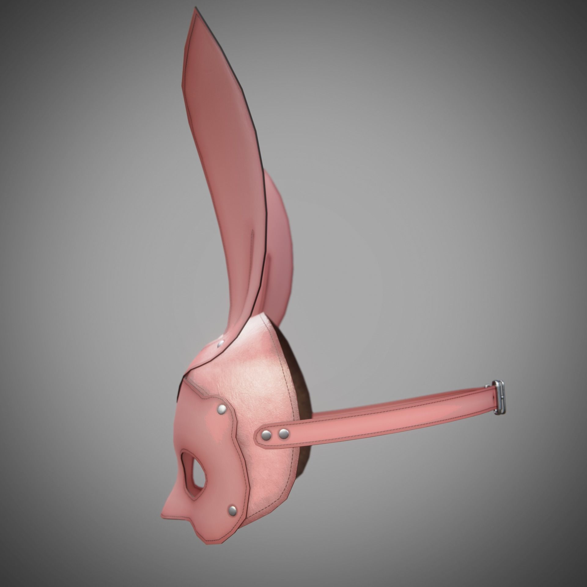 Bunny rabbit leather face mask multicolor set Low-poly 3D model_11