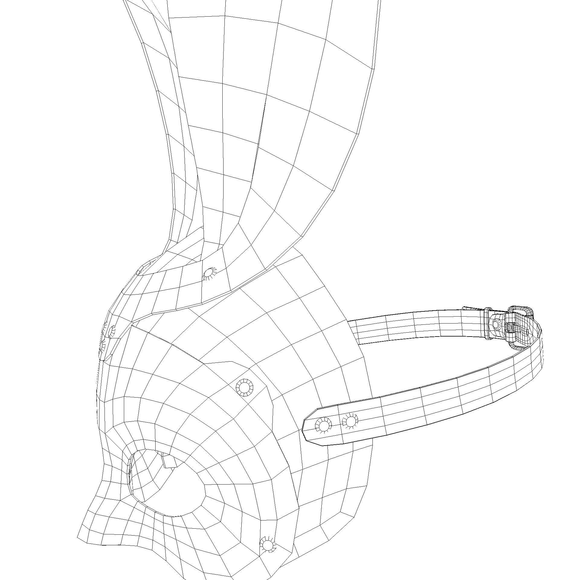 Bunny rabbit leather face mask multicolor set Low-poly 3D model_27