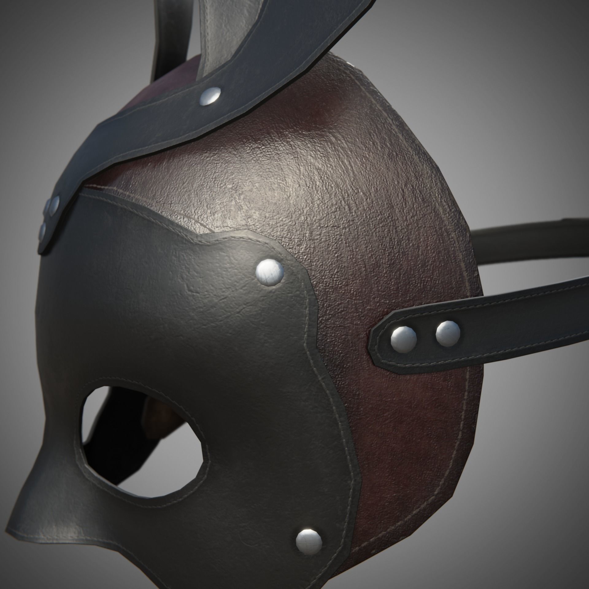 Bunny rabbit leather face mask multicolor set Low-poly 3D model_33