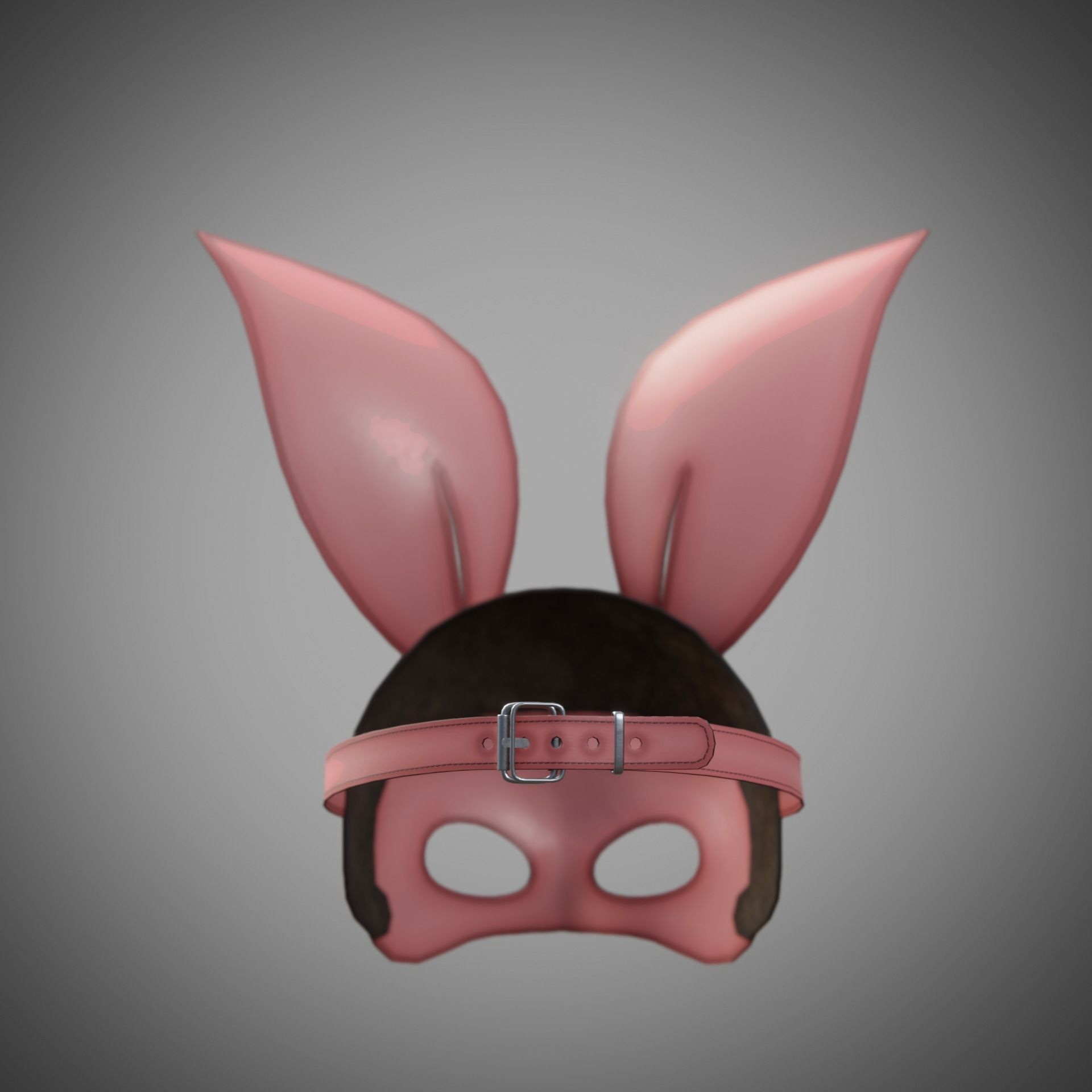Bunny rabbit leather face mask multicolor set Low-poly 3D model_10