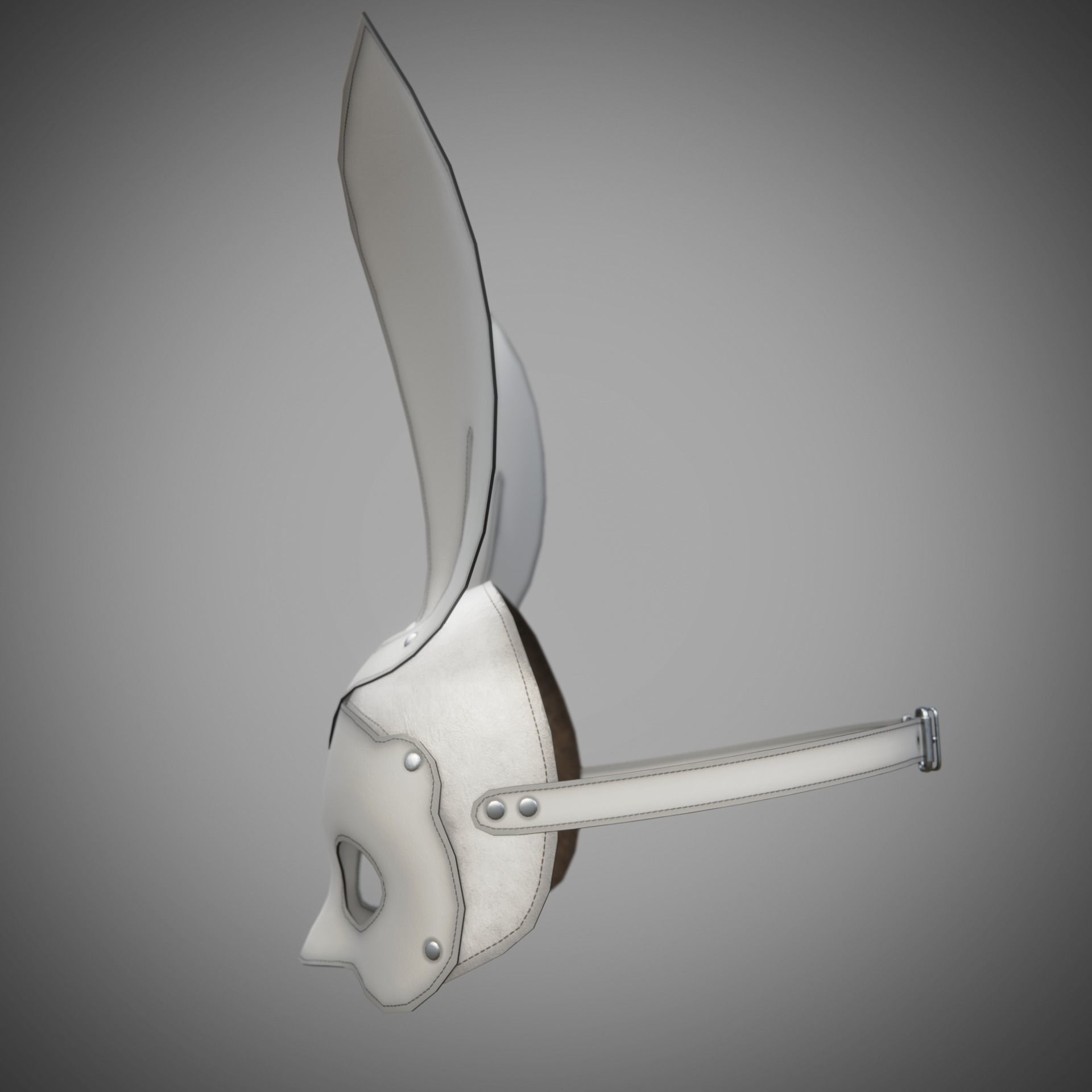 Bunny rabbit leather face mask multicolor set Low-poly 3D model_23