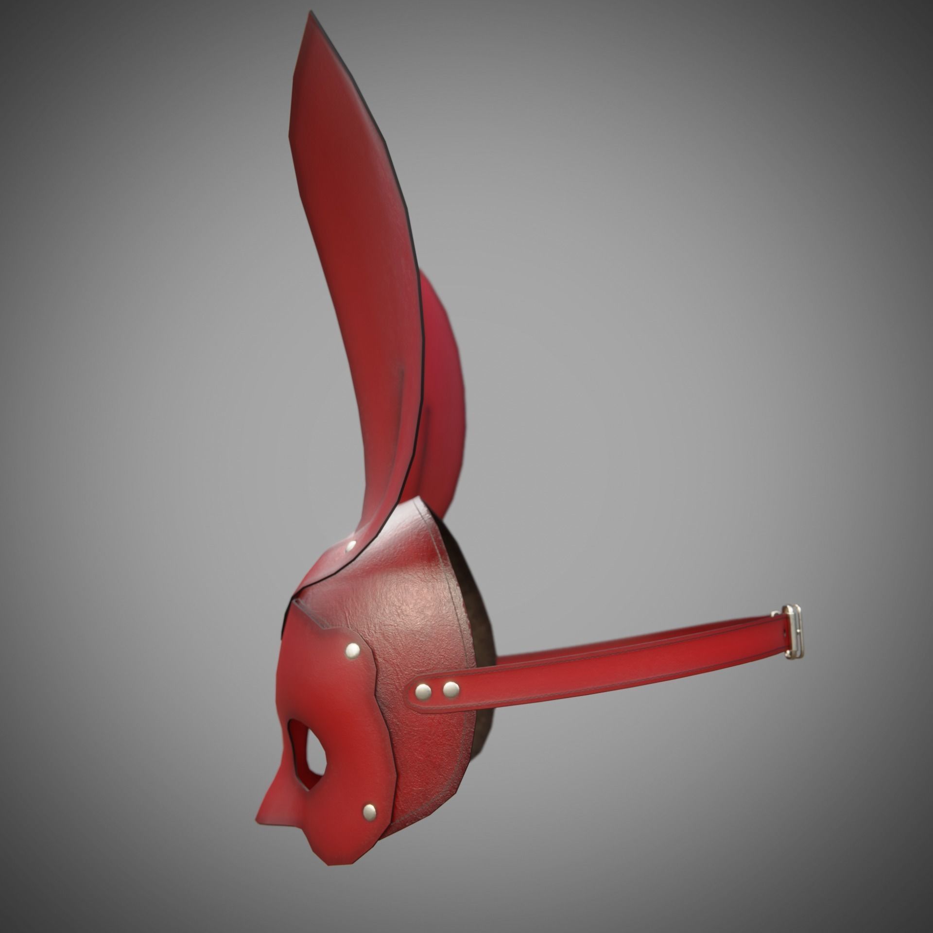 Bunny rabbit leather face mask multicolor set Low-poly 3D model_17