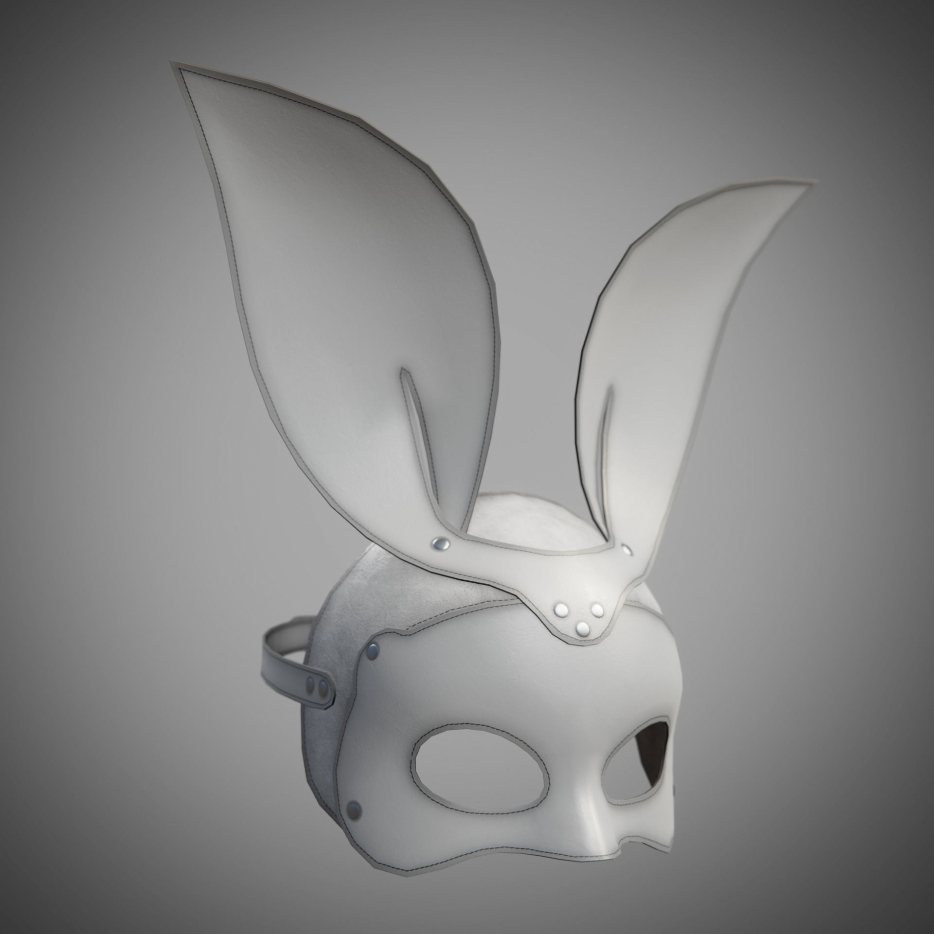 Bunny rabbit leather face mask multicolor set Low-poly 3D model_20