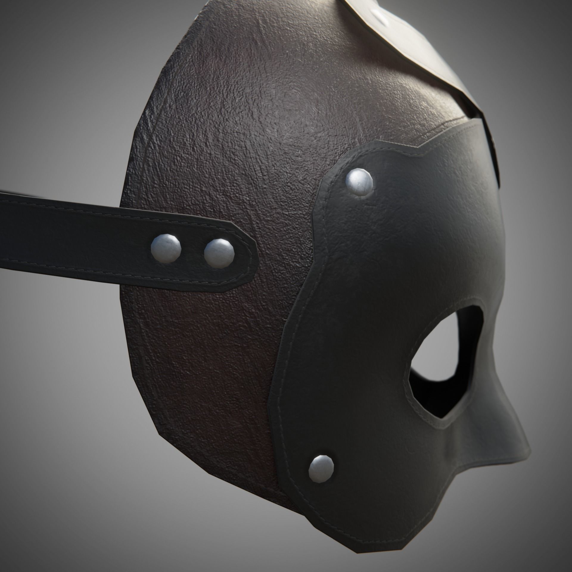 Bunny rabbit leather face mask multicolor set Low-poly 3D model_35