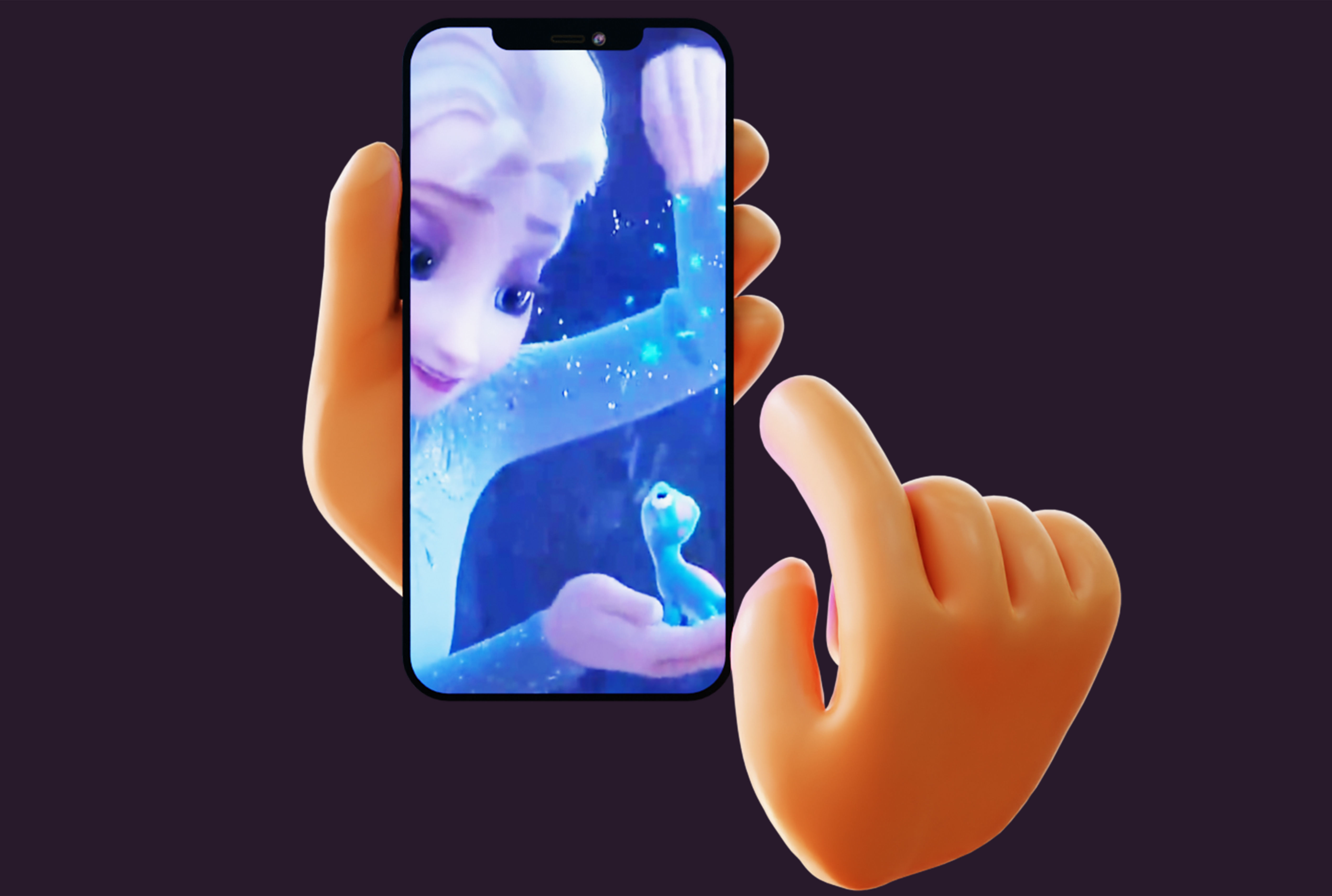 9 Animated Smartphone Gestures  Low-poly 3D model_19