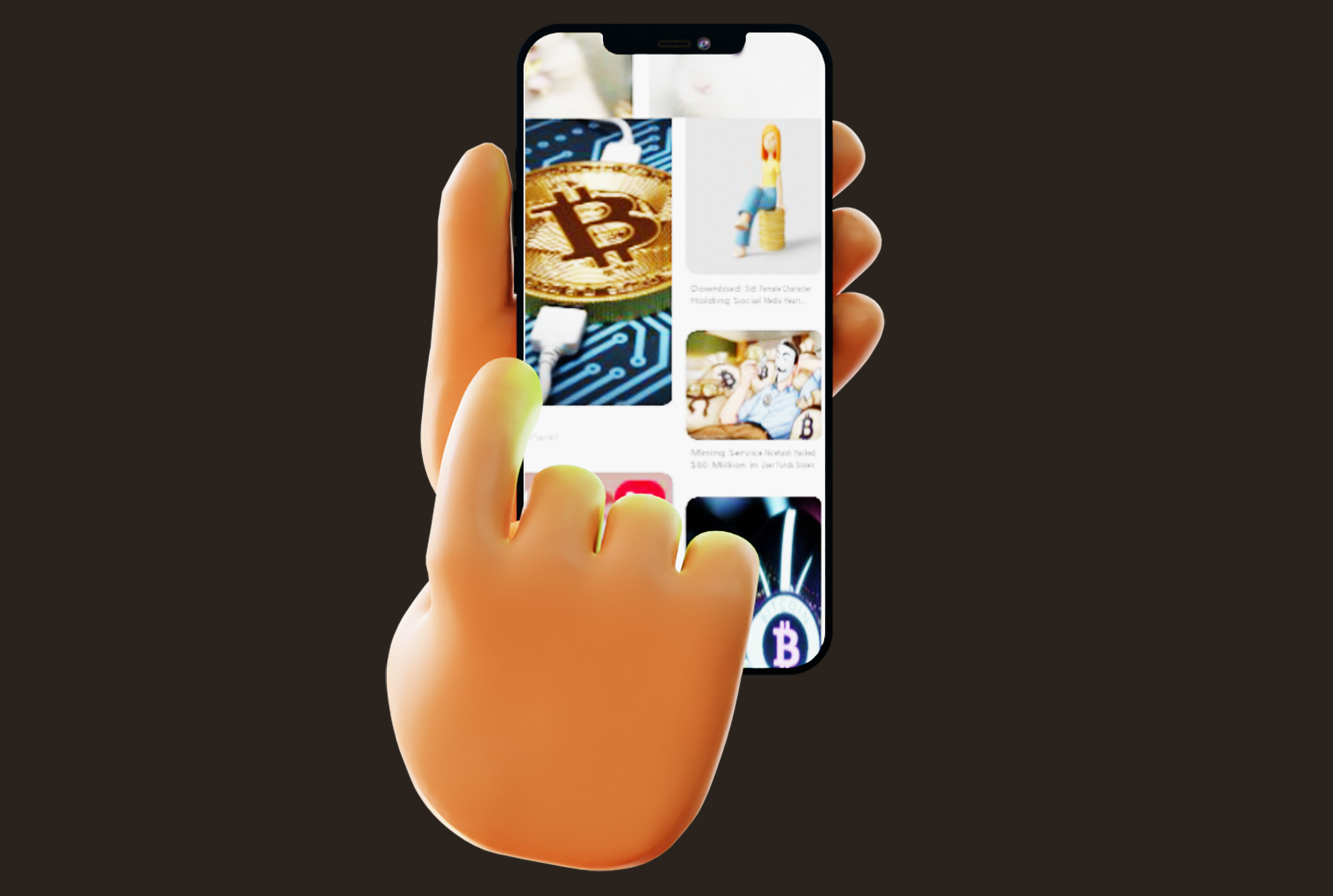 9 Animated Smartphone Gestures  Low-poly 3D model_2