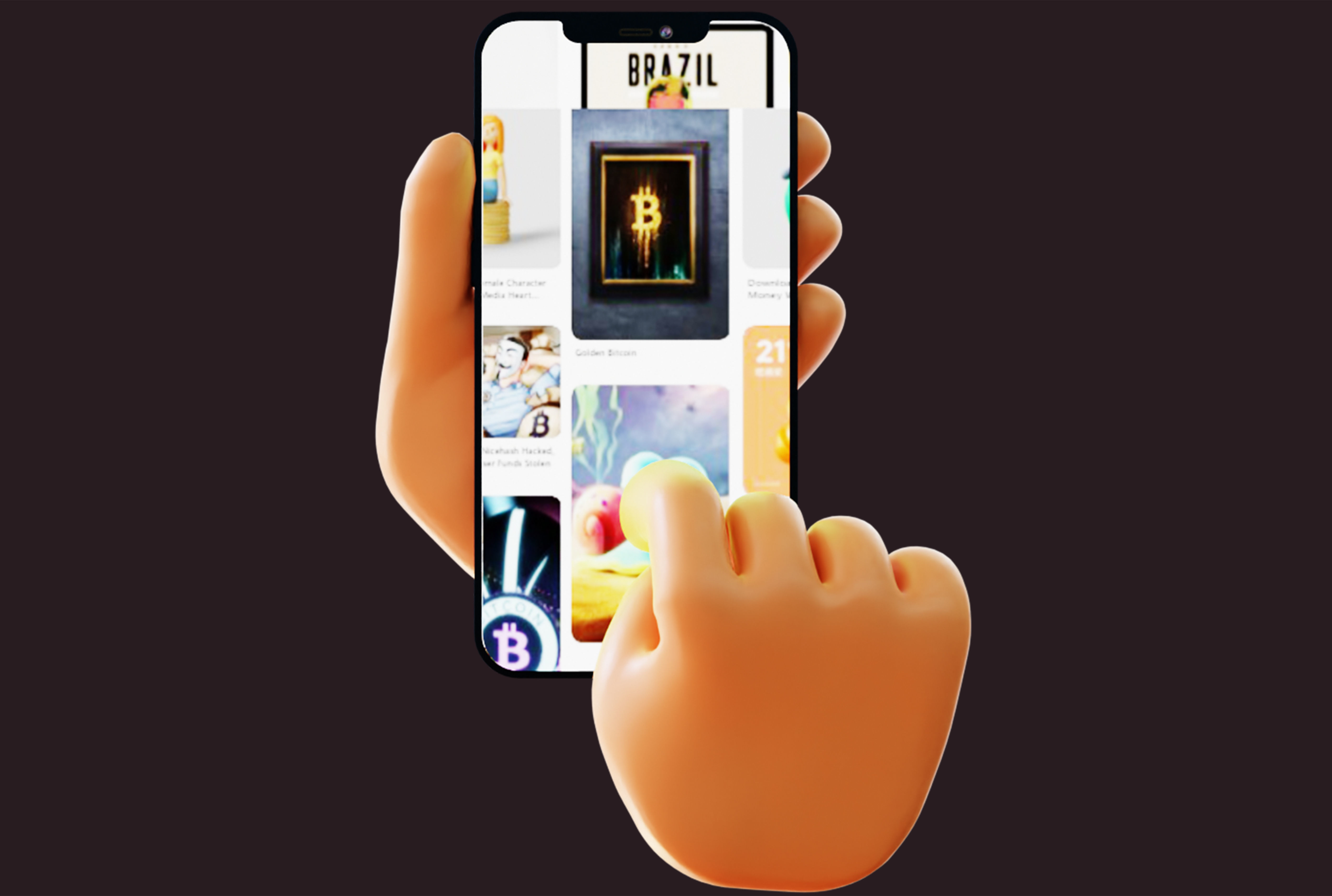9 Animated Smartphone Gestures  Low-poly 3D model_13