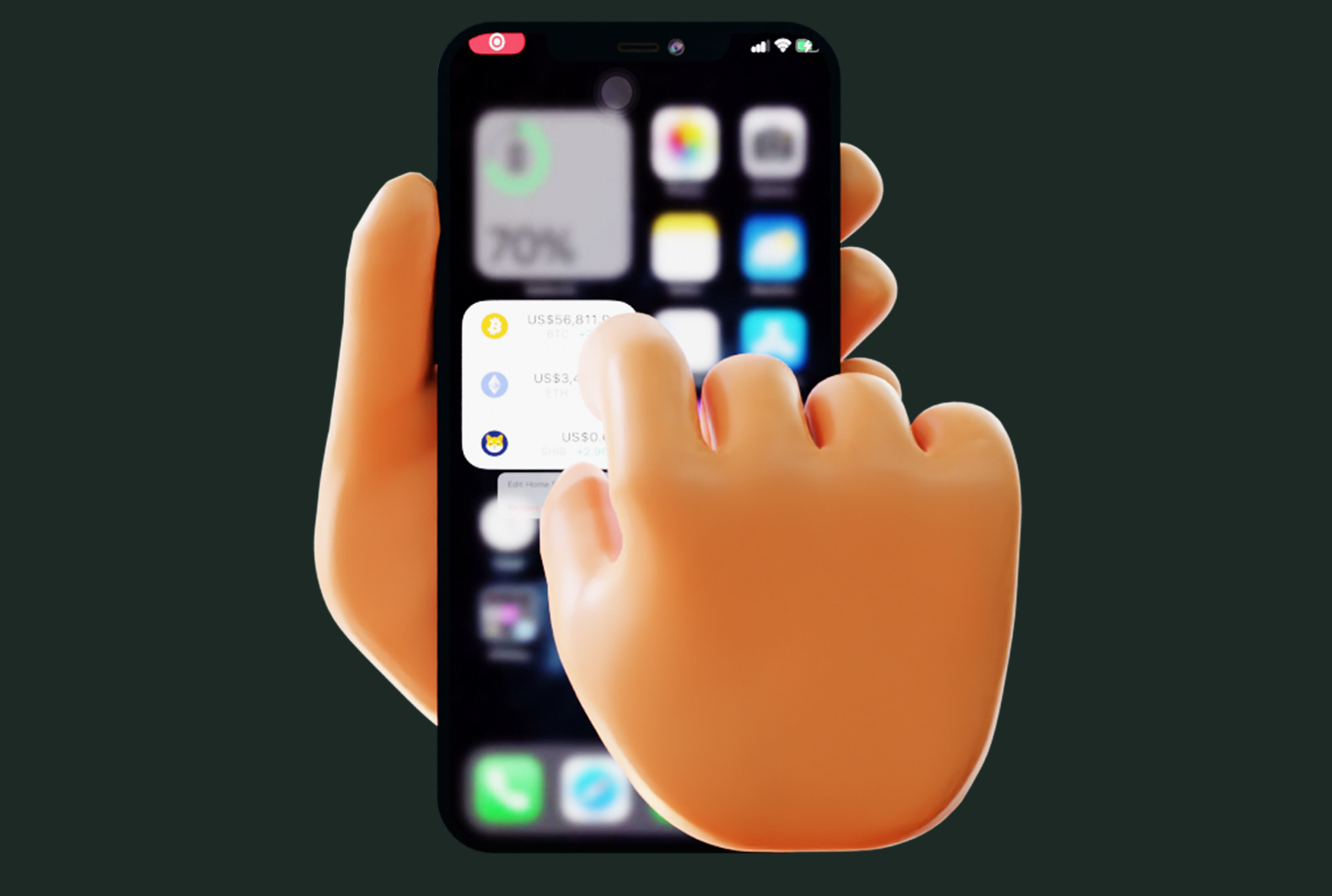 9 Animated Smartphone Gestures  Low-poly 3D model_16