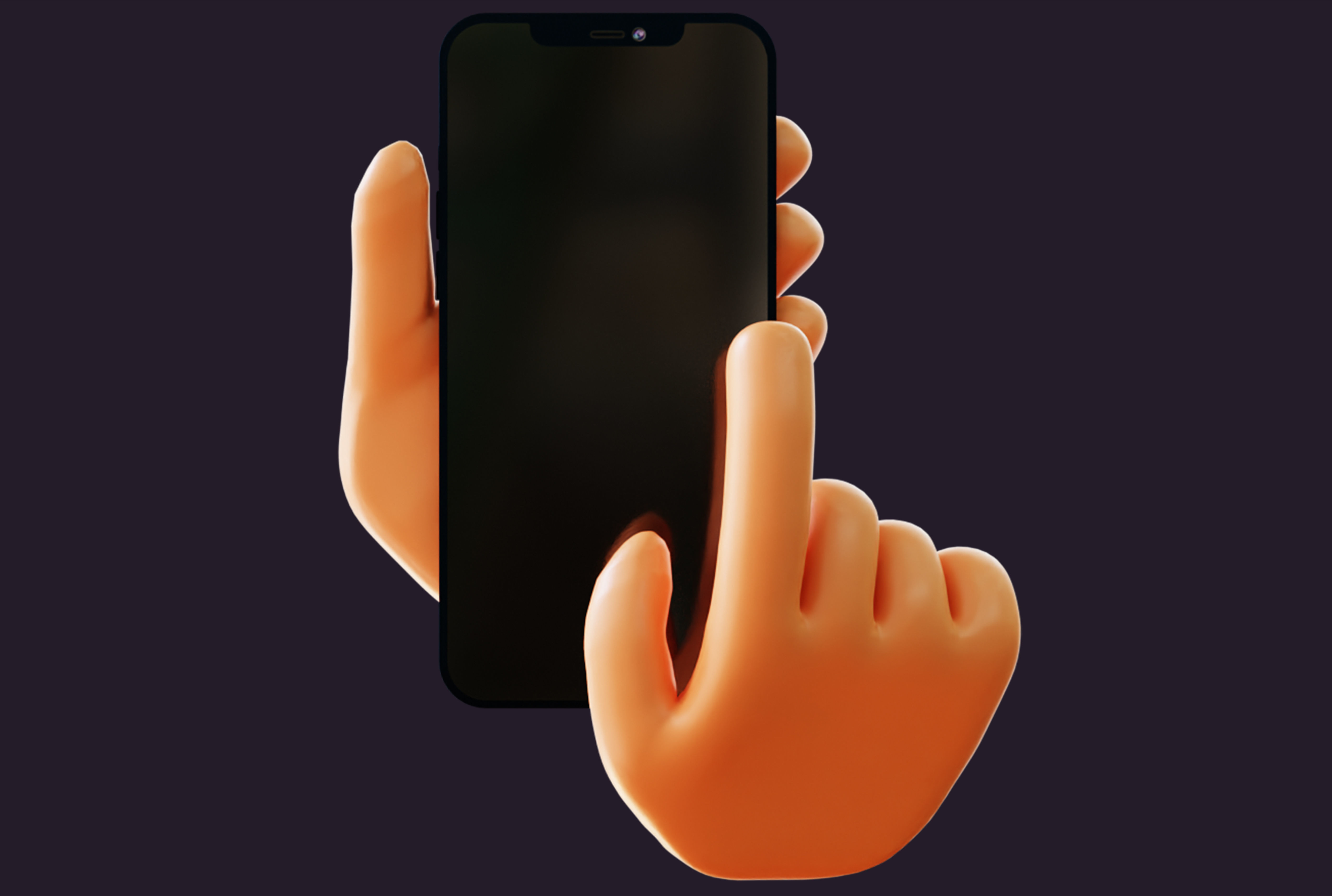 9 Animated Smartphone Gestures  Low-poly 3D model_18