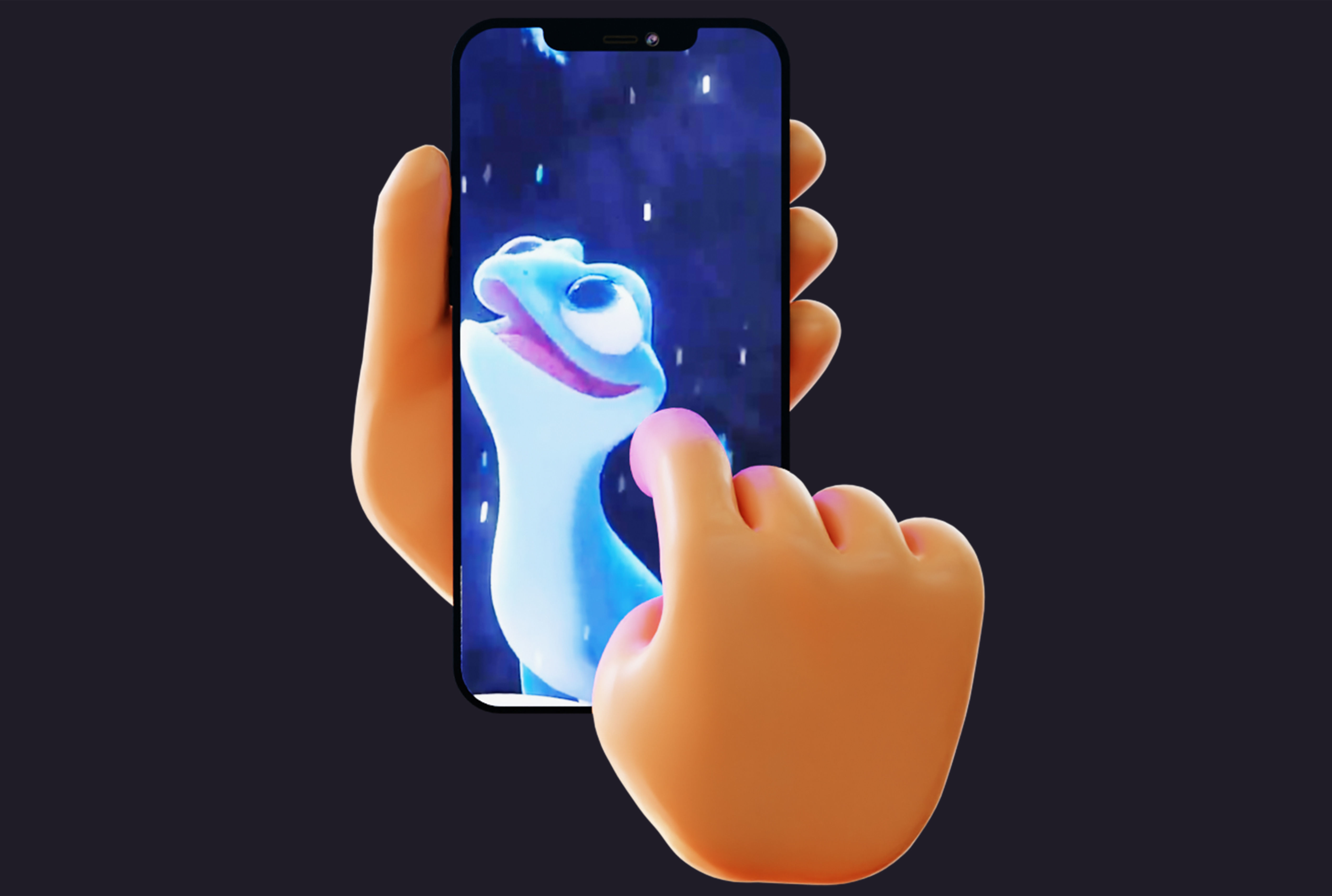 9 Animated Smartphone Gestures  Low-poly 3D model_20