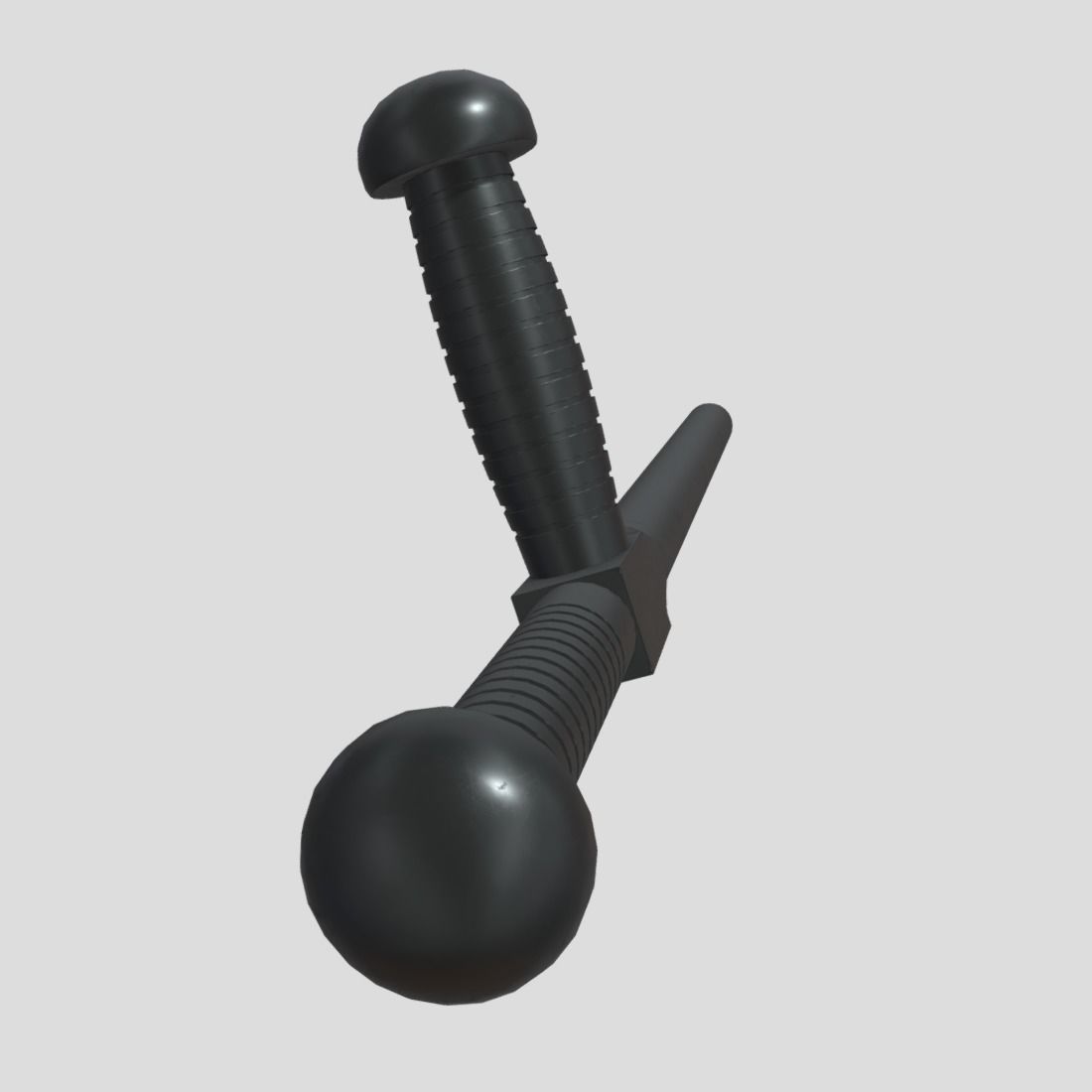 Police Baton 2 Low-poly 3D model_7