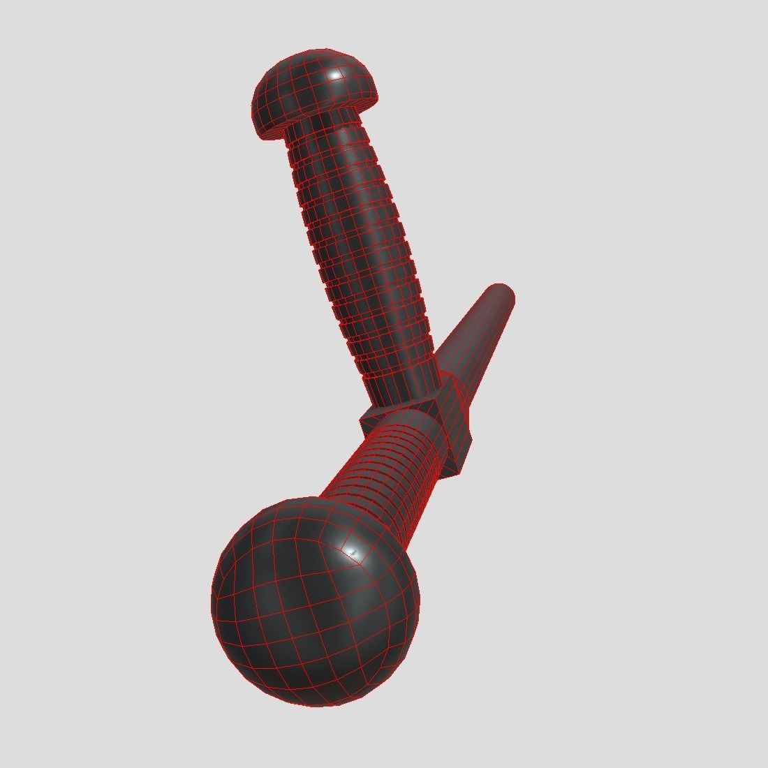 Police Baton 2 Low-poly 3D model_8