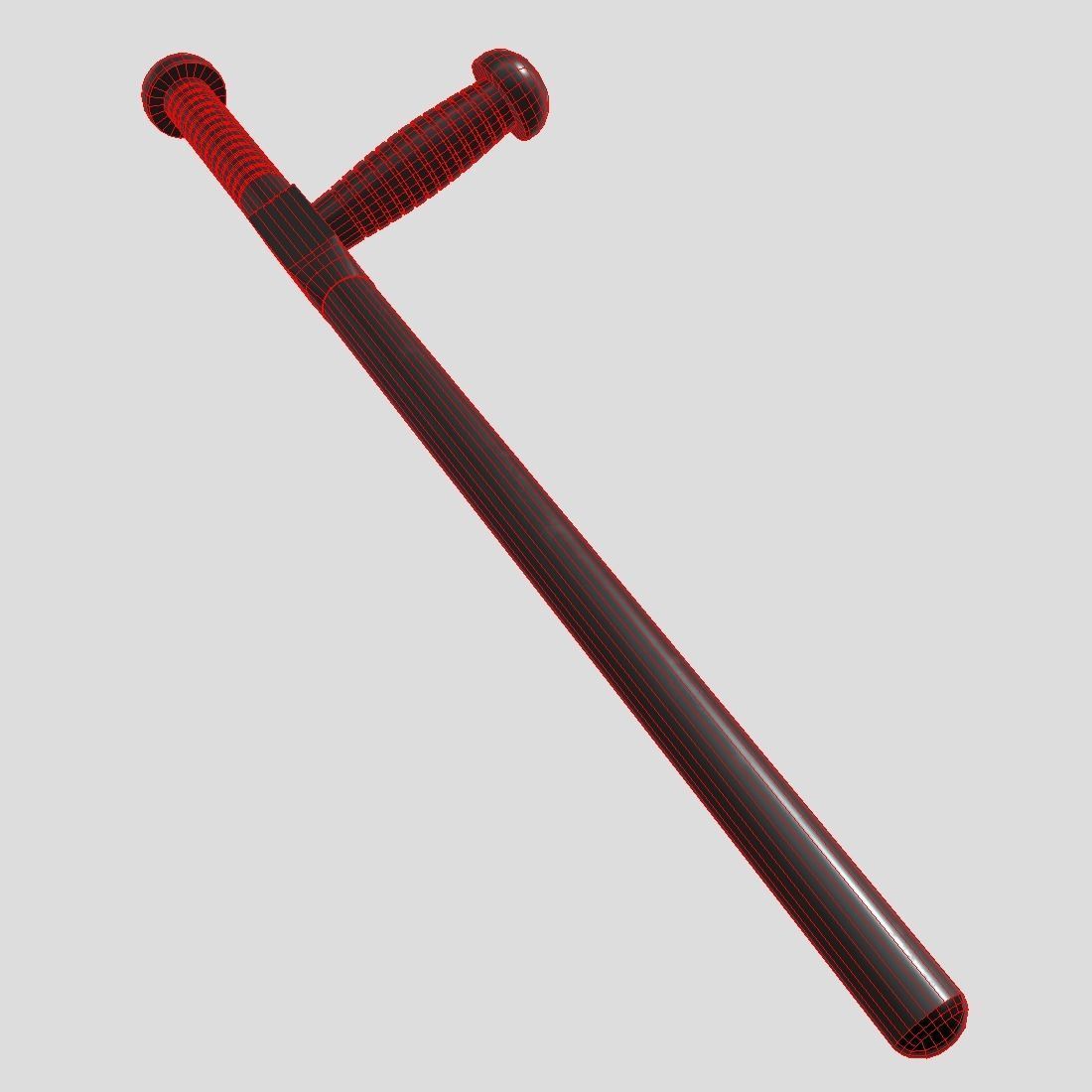 Police Baton 2 Low-poly 3D model_12