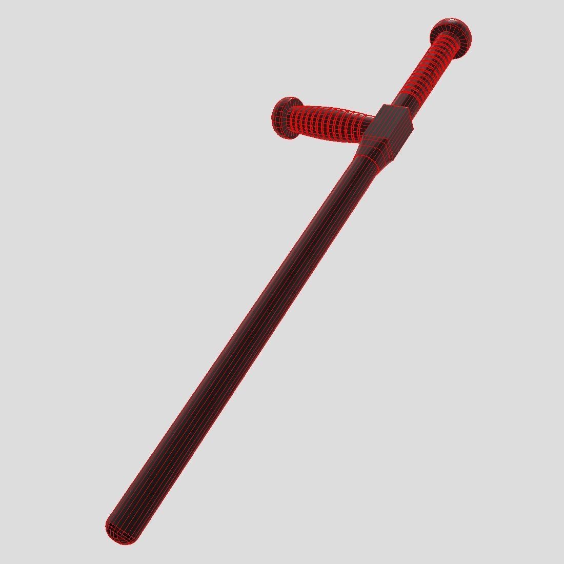 Police Baton 2 Low-poly 3D model_10