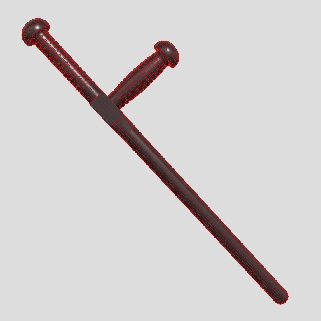 Police Baton 2 Low-poly 3D model_4