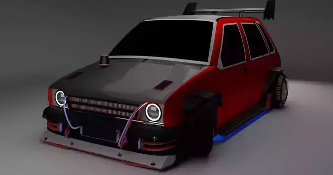 maruti 800 modfied Free low-poly 3D model