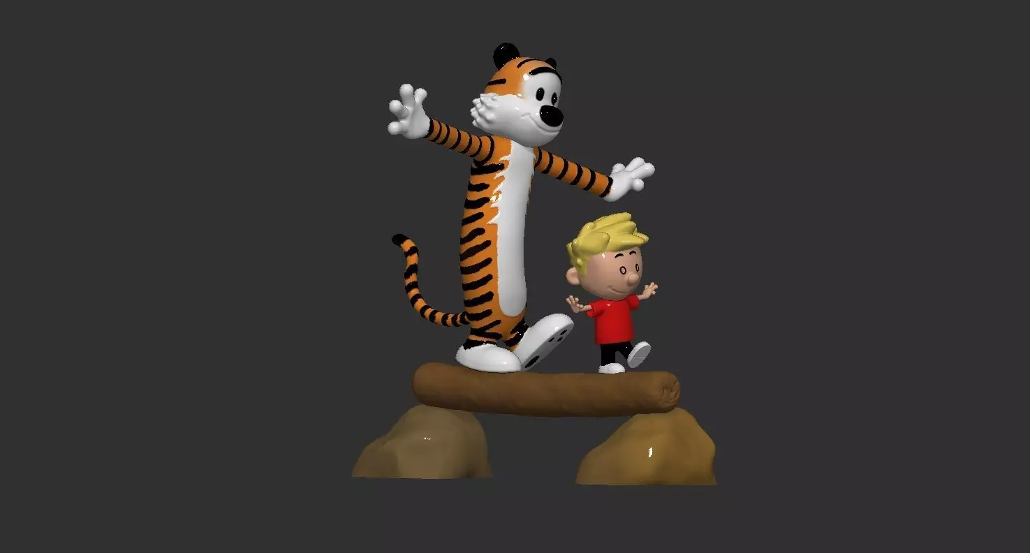 Calvin Y Hobbes 3D print model_0