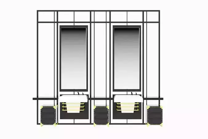 Barber Shop Furniture 3d Model