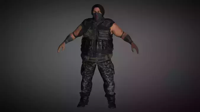 AAA Apocalypse Male Character 09 Low-poly 3D model