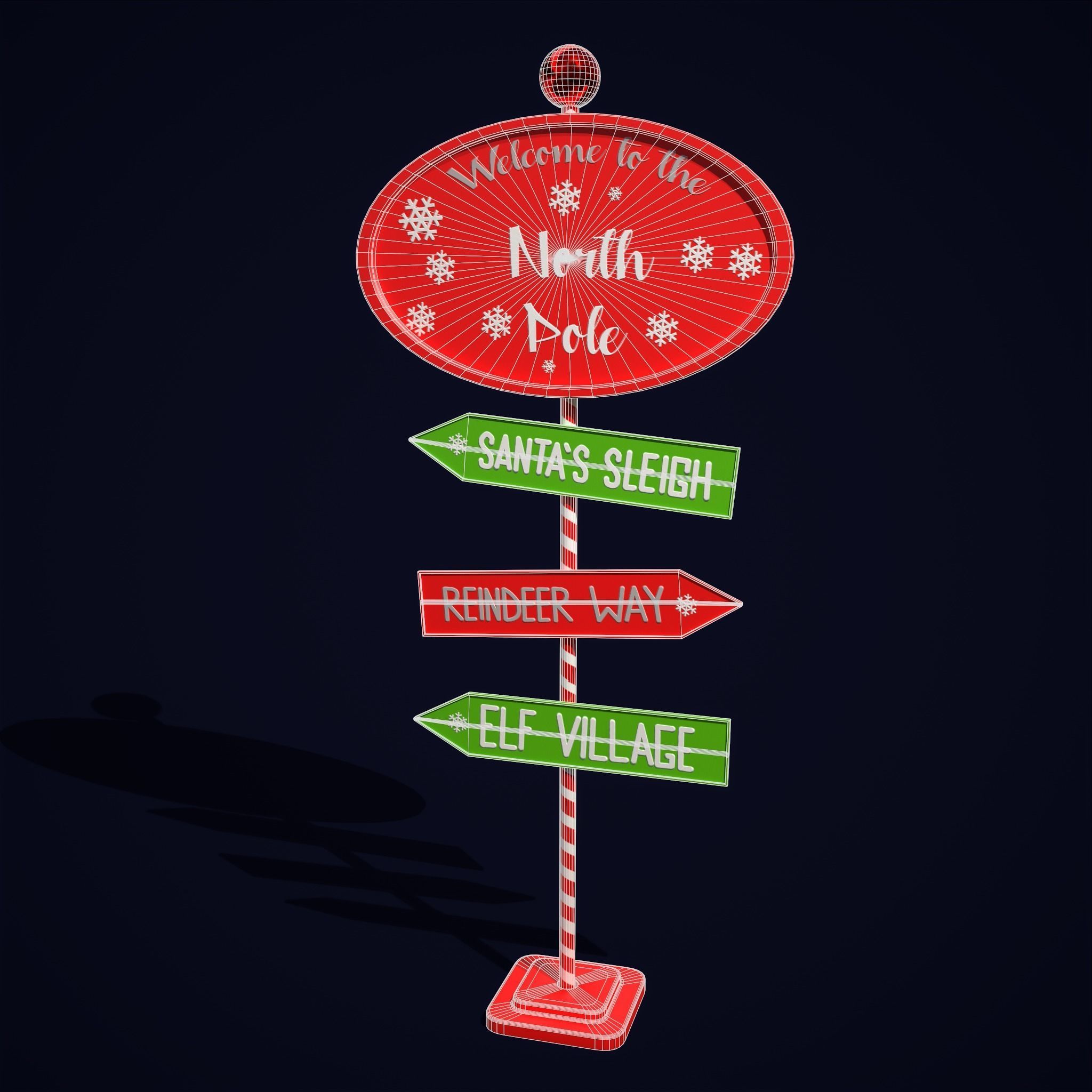 North Pole Sign  Low-poly 3D model_18