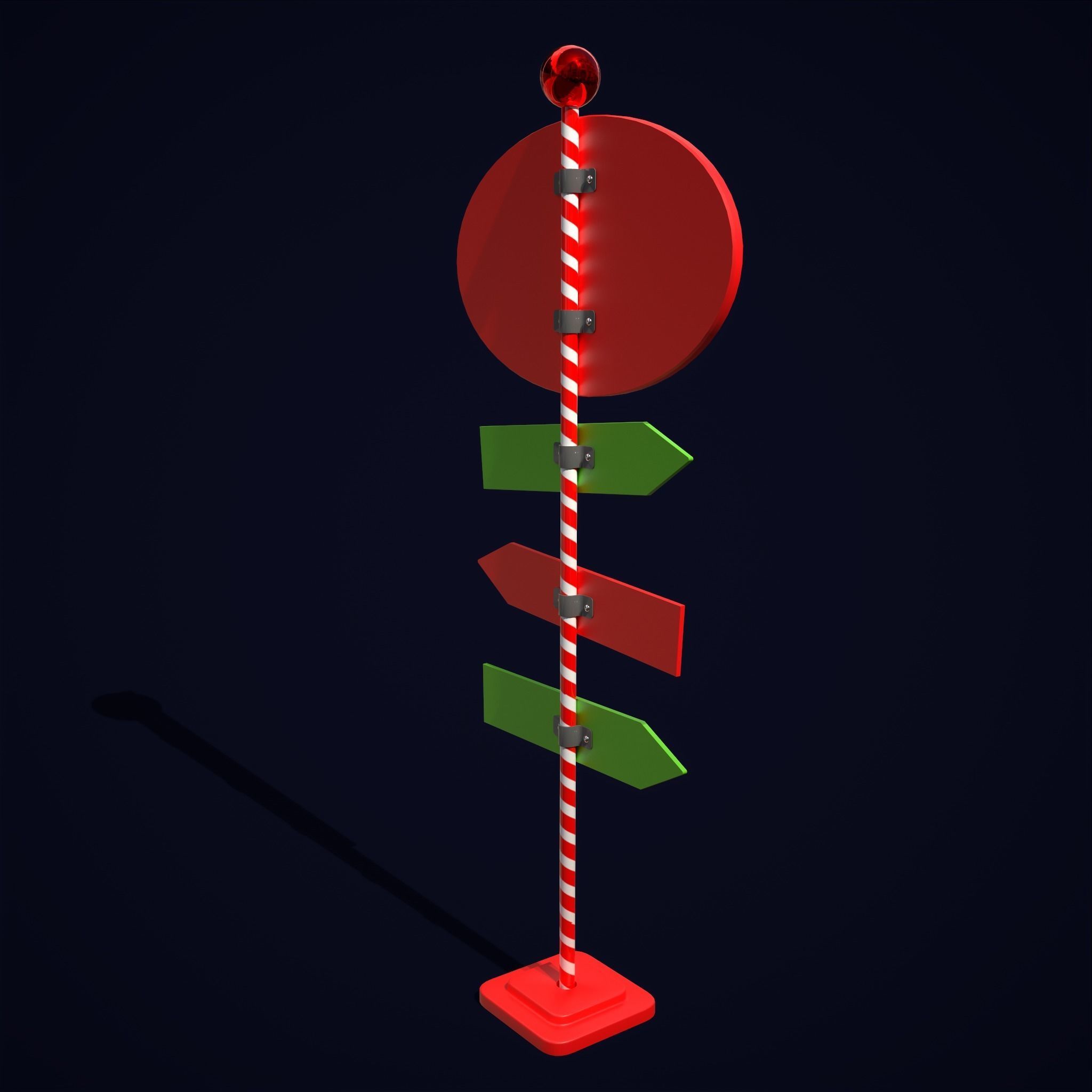 North Pole Sign  Low-poly 3D model_7