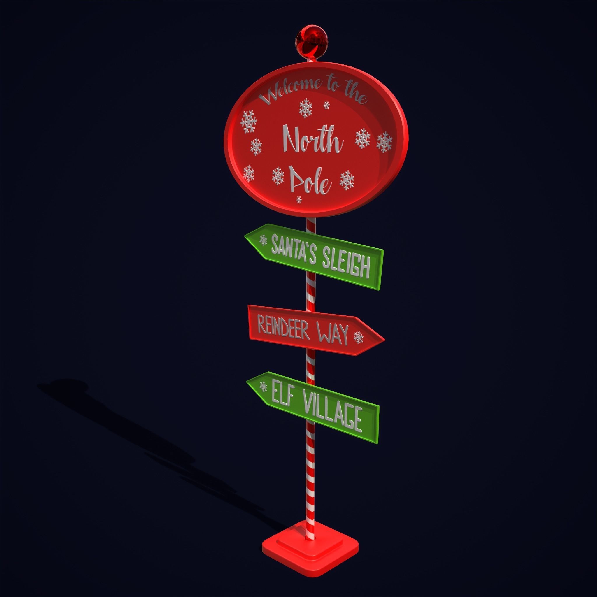 North Pole Sign  Low-poly 3D model_15