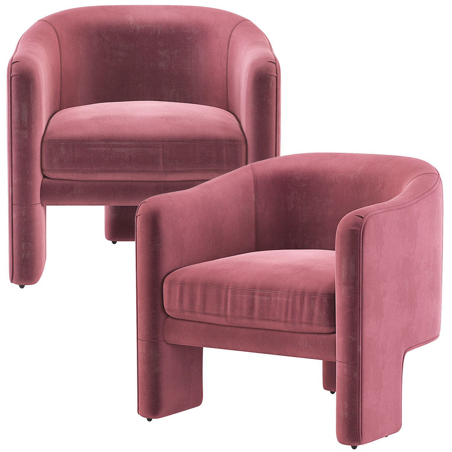 Fairfax sculptural Chair CoCo Republic 3D model_1