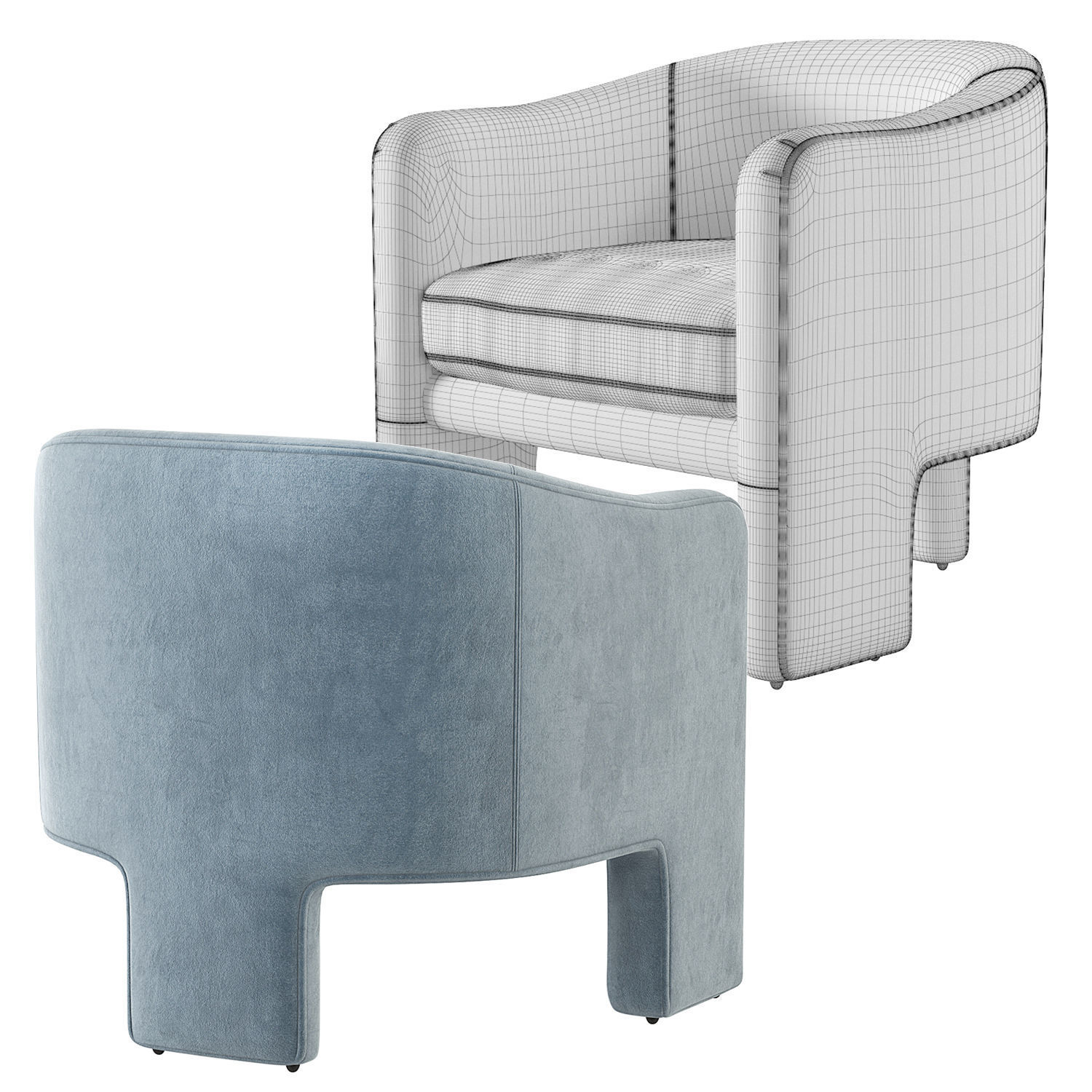 Fairfax sculptural Chair CoCo Republic 3D model_6