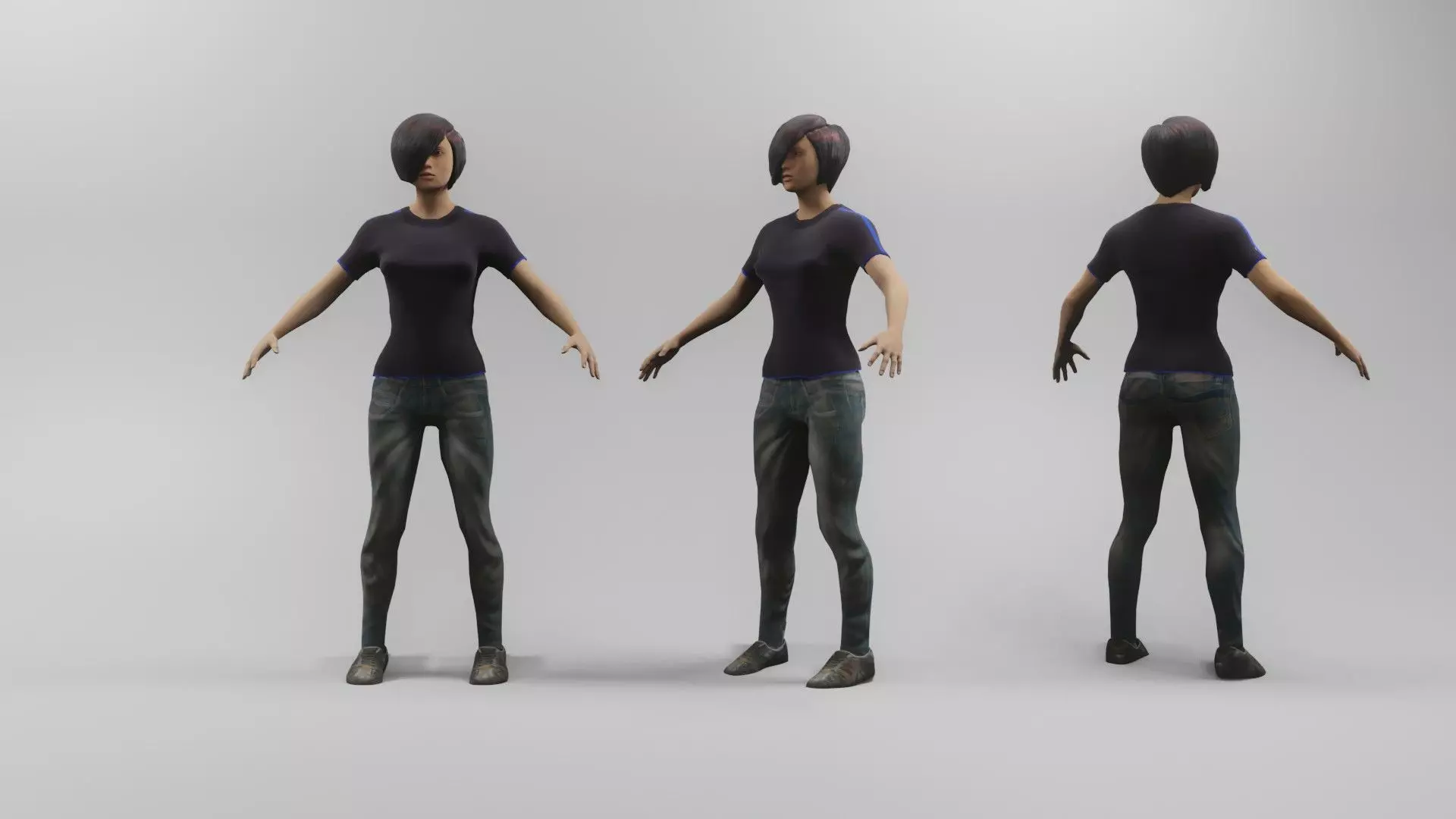 3D model Female Character - Low Poly - Game Ready VR / AR / low-poly ...