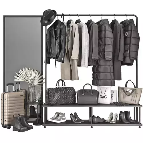 Hallway decorative set Clothing Rack 1 3D model