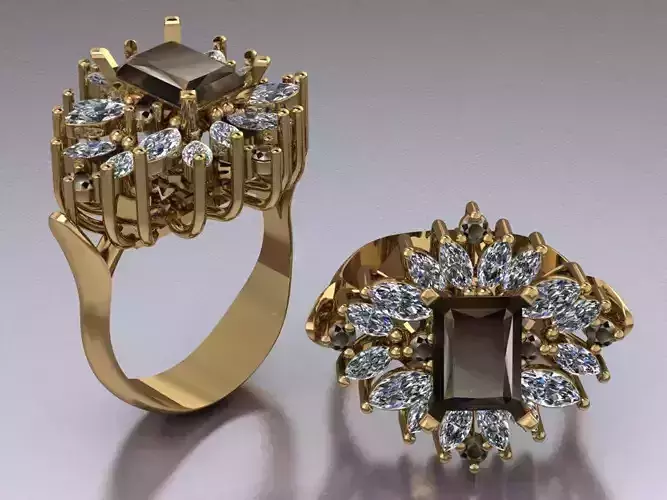 marquise diamond ring 15 3D print model