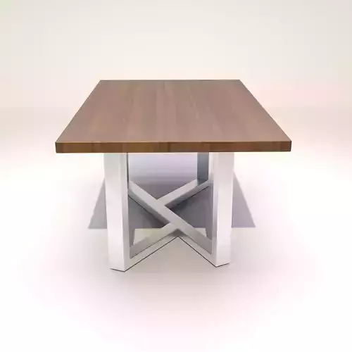 Table dining with metal legs and wood top