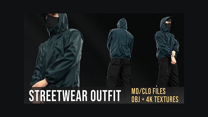 Streetwear outfit 3D model