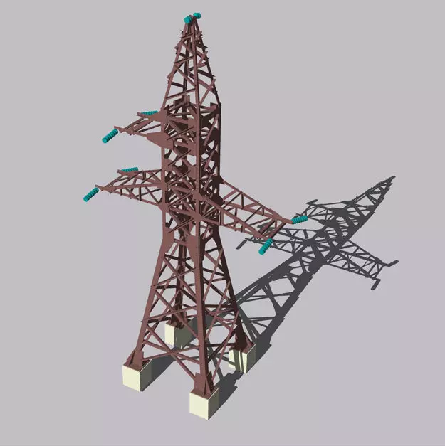Electrisity Tower 110kV Free low-poly 3D model_0