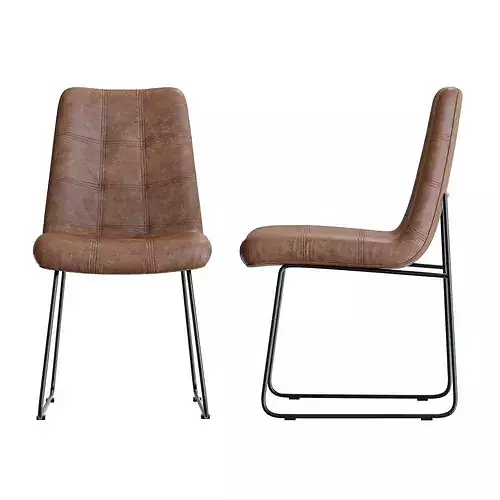 Crate and Barrel Naomi Dining Leather Chair 3D model 3
