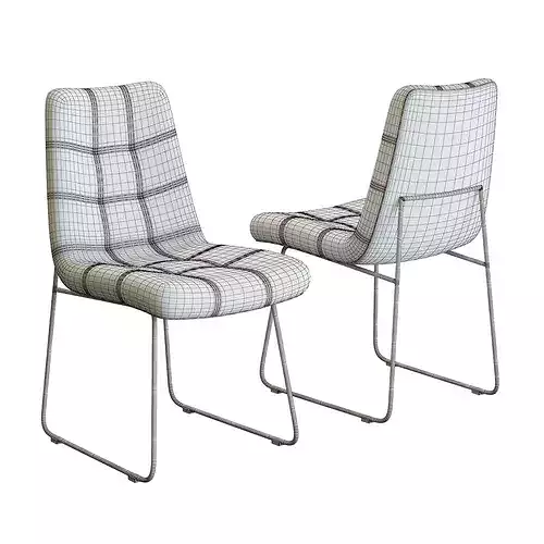 Crate and Barrel Naomi Dining Leather Chair 3D model 5