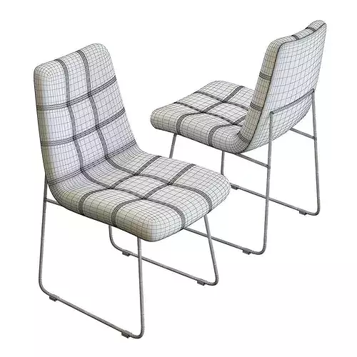 Crate and Barrel Naomi Dining Leather Chair 3D model 6