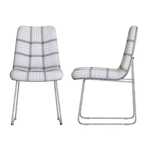 Crate and Barrel Naomi Dining Leather Chair 3D model 7