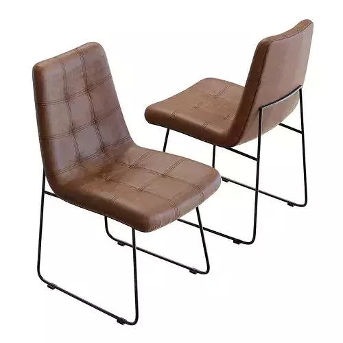 Crate and Barrel Naomi Dining Leather Chair 3D model 2