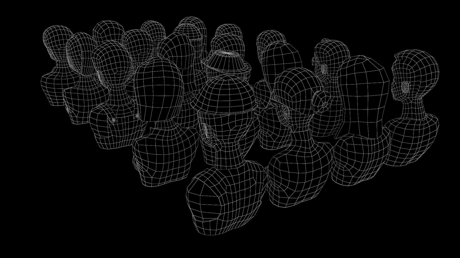 20 male-female VR character avatars Low-poly 3D model_19