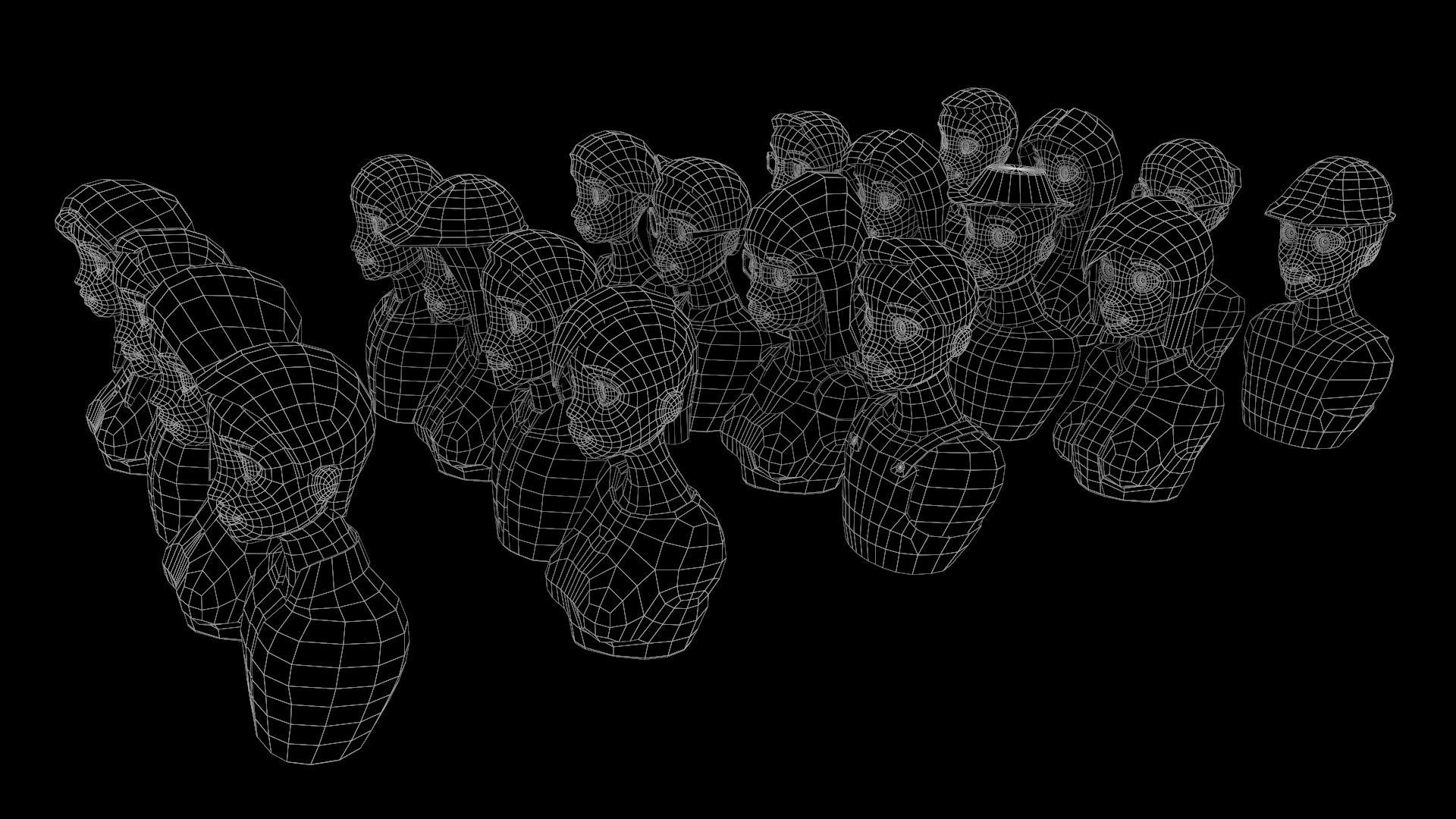 20 male-female VR character avatars Low-poly 3D model_20