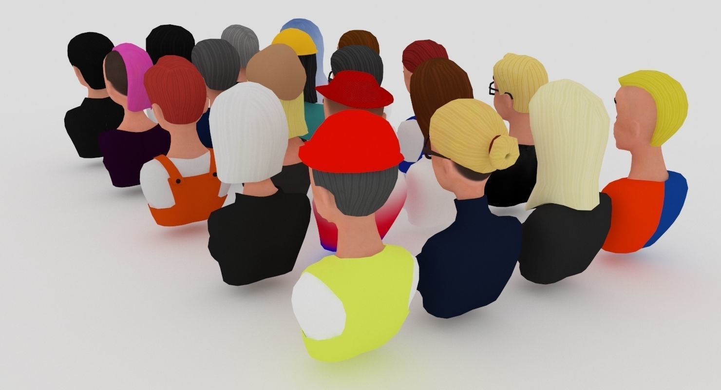 20 male-female VR character avatars Low-poly 3D model_10