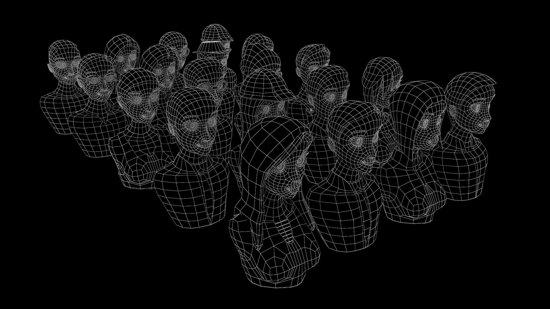 20 male-female VR character avatars Low-poly 3D model_21