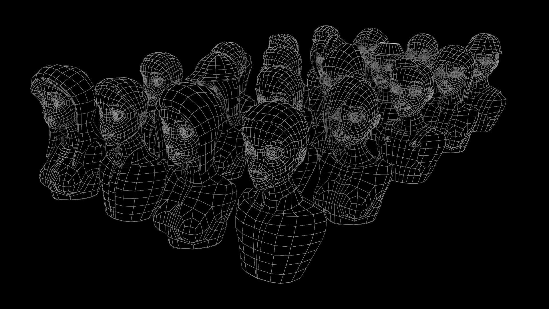 20 male-female VR character avatars Low-poly 3D model_18