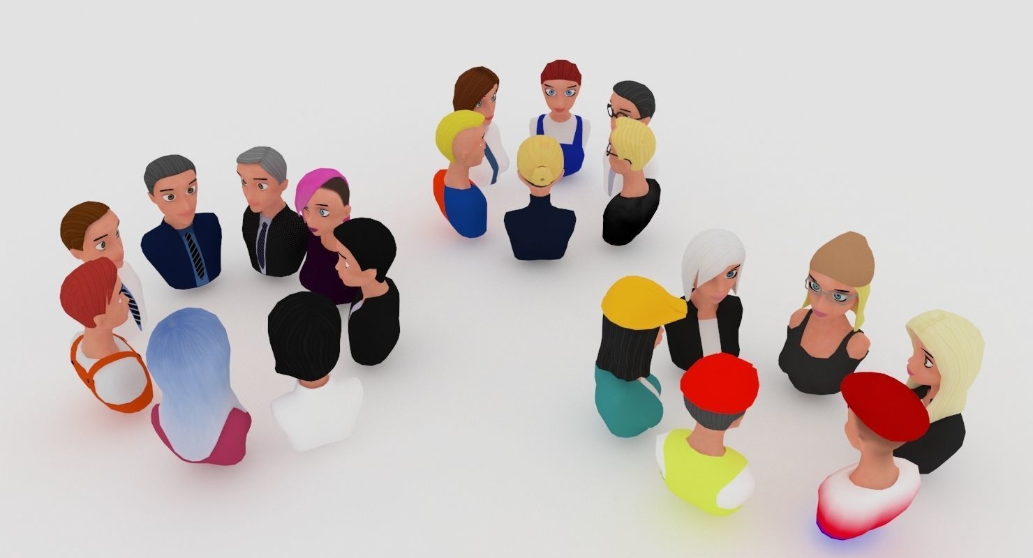 20 male-female VR character avatars Low-poly 3D model_6