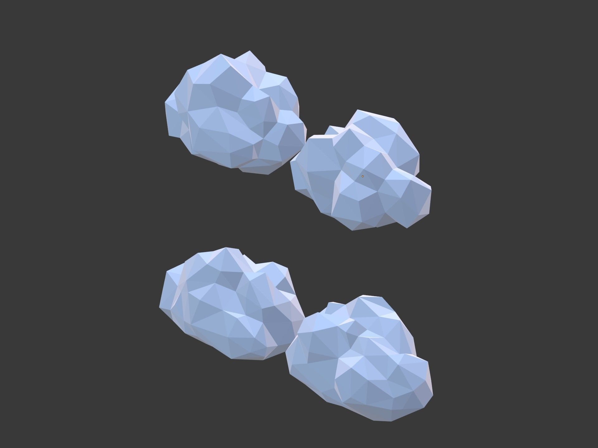 Polygonal Cartoon Clouds Low-poly 3D model_20