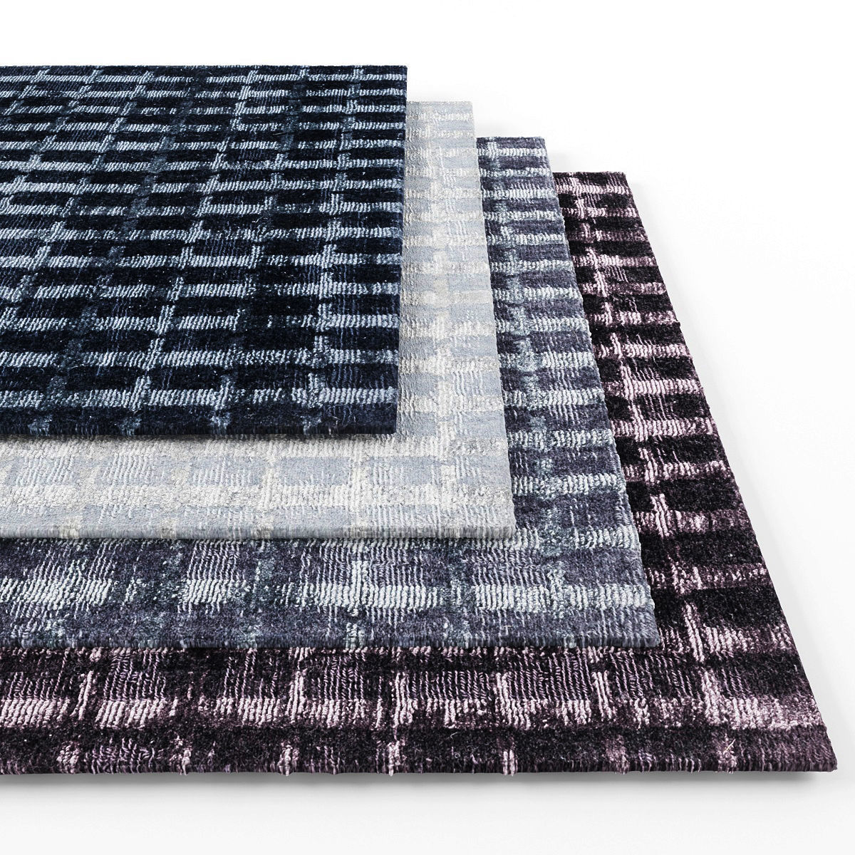 Rugs-1225 set of four squares Low-poly 3D model_1