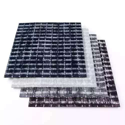 Rugs-1225 set of four squares Low-poly 3D model